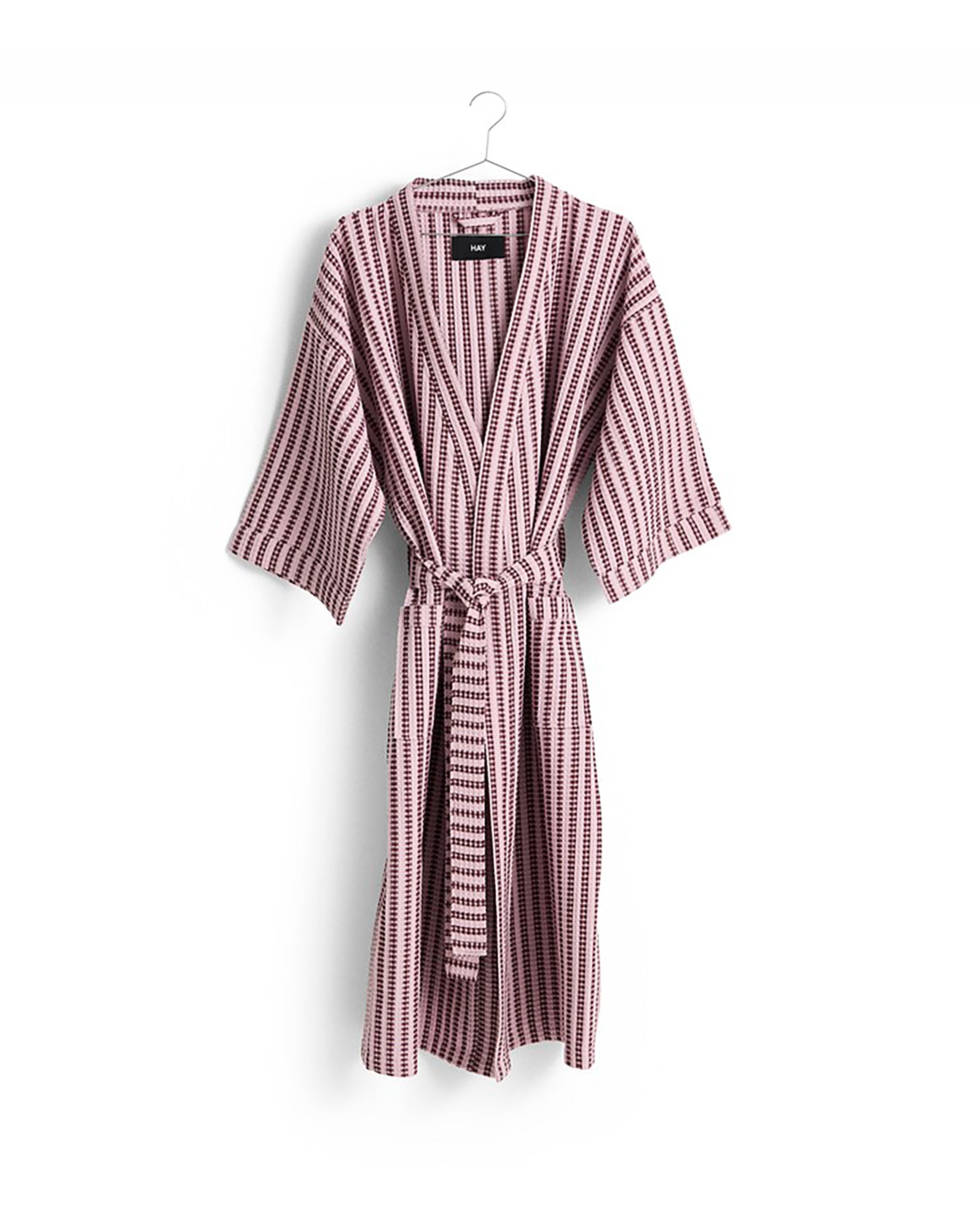 Waffle Bathrobe - Stripe Cool Pink
