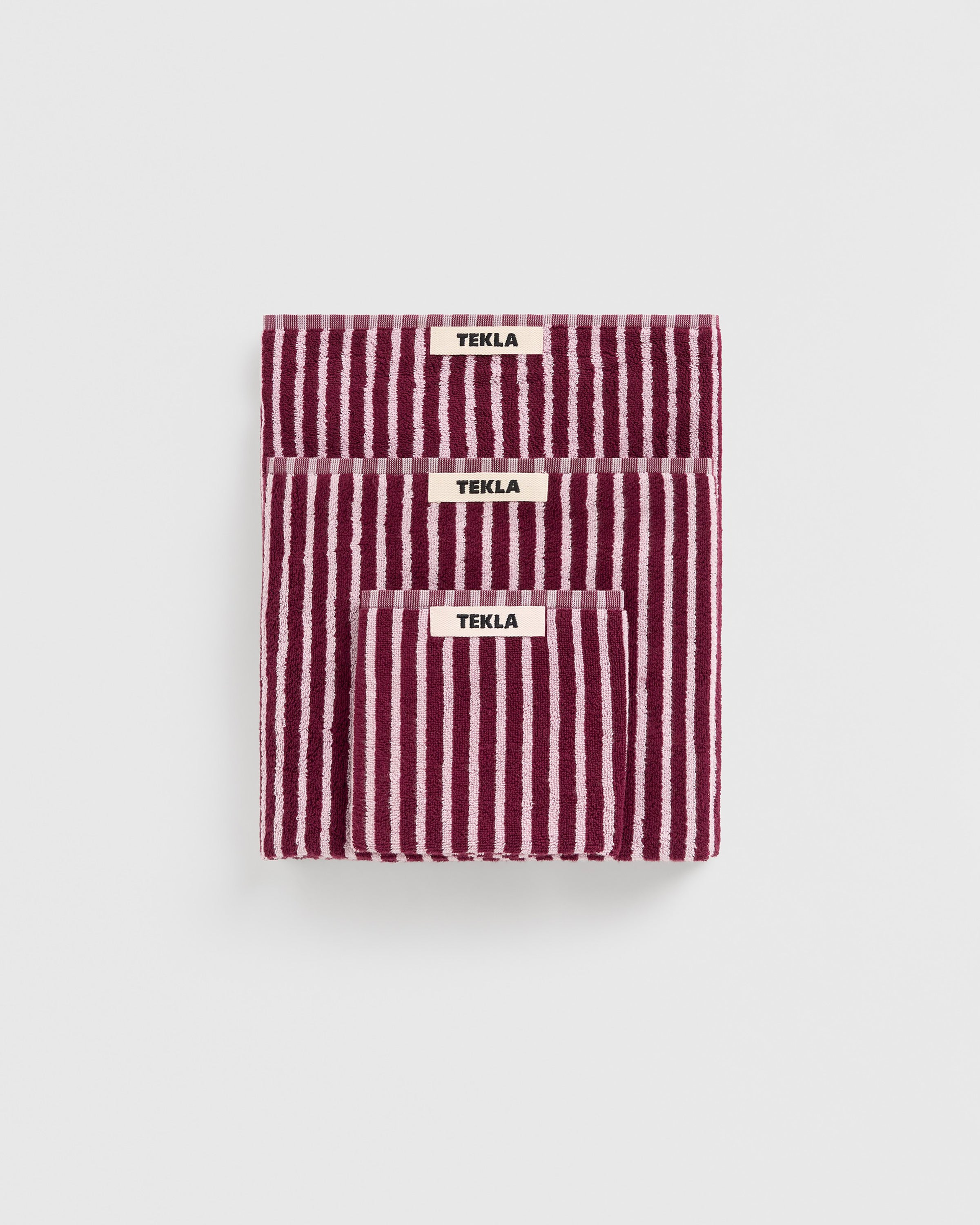 Terry Washcloth 30X30 - Red and Rose Stripes
