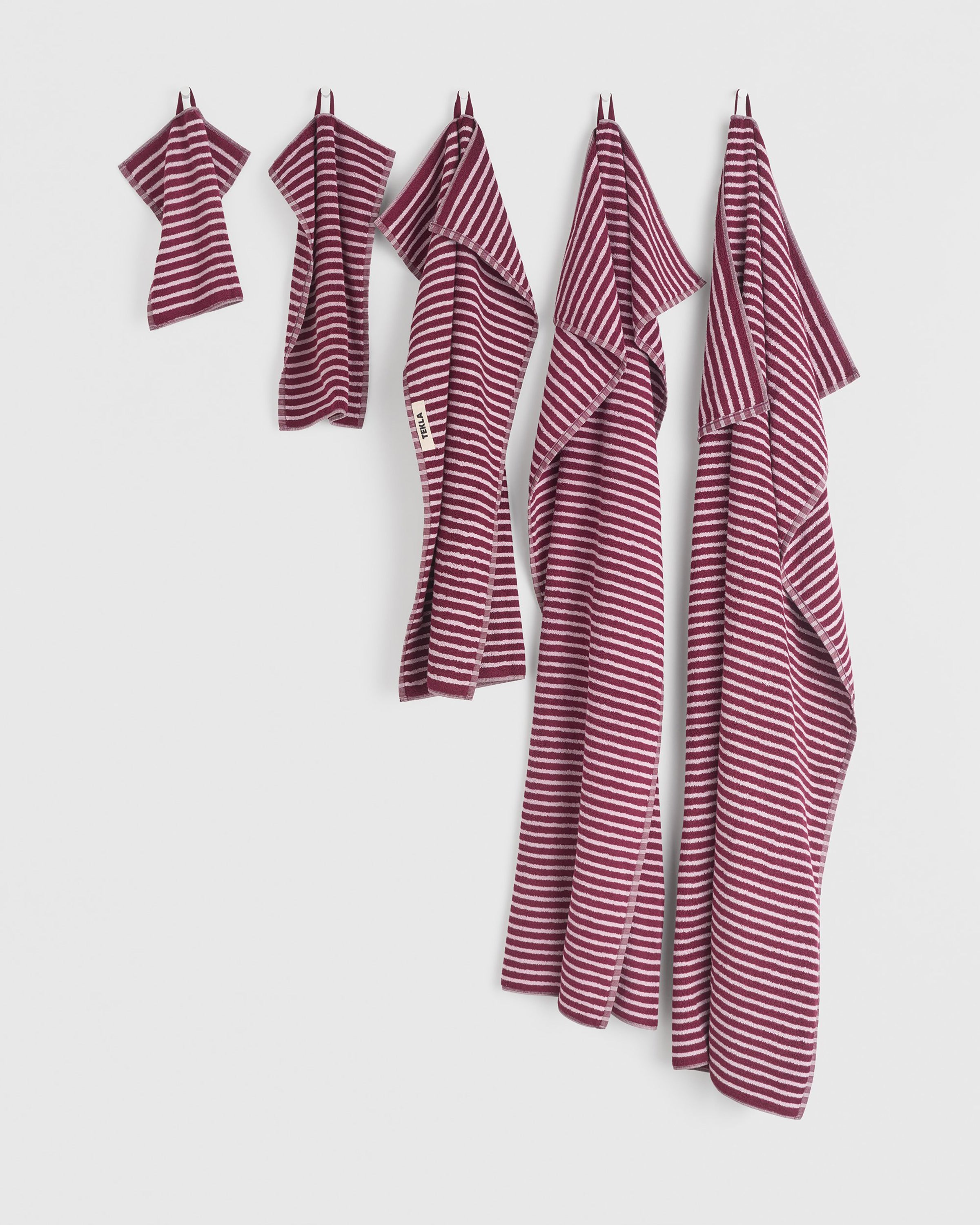 Terry Guest Towel 30X50 - Red and Rose