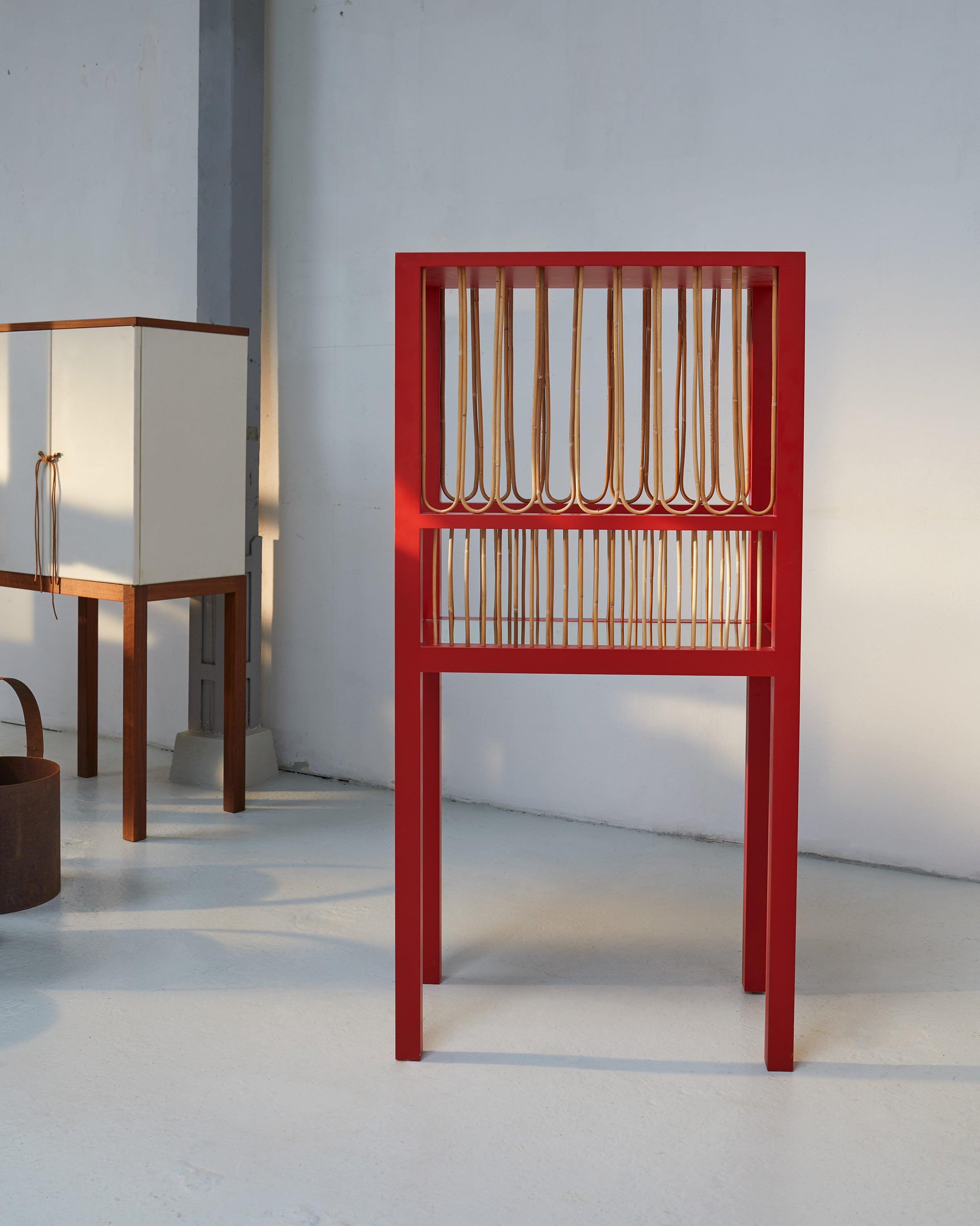 Rattan Cabinet - Red