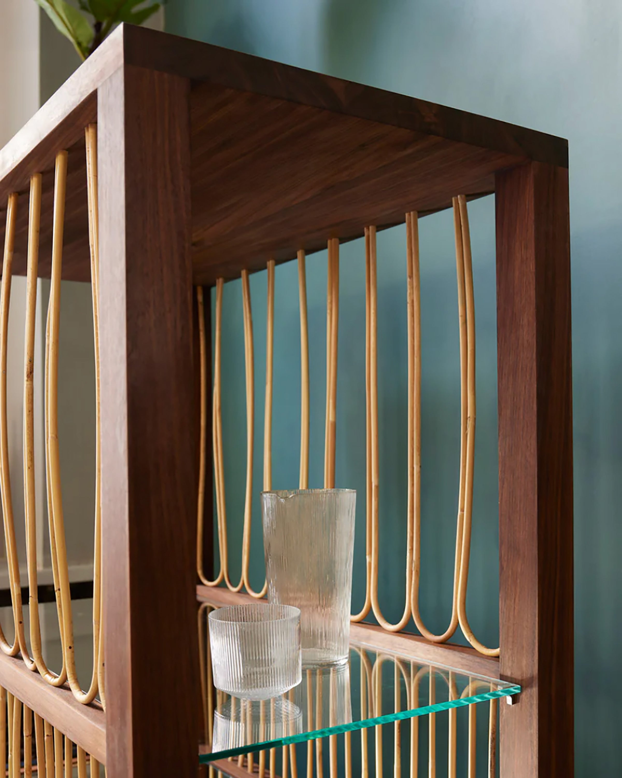 Rattan Cabinet - Walnut