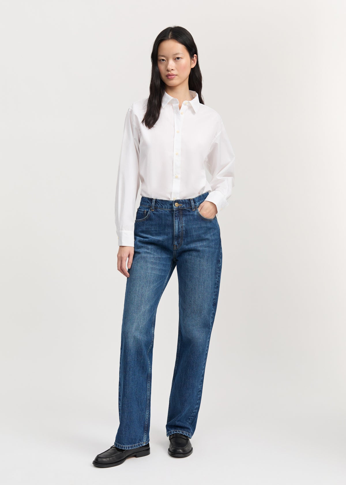 Cooper Highwaist Straight Jeans - Worn Blue