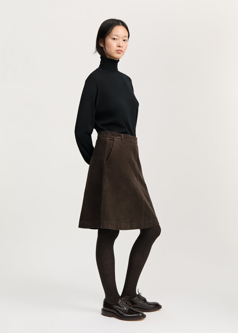 Estelle Skirt Short Corduroy - Smokey Brown