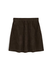 Estelle Skirt Short Corduroy - Smokey Brown