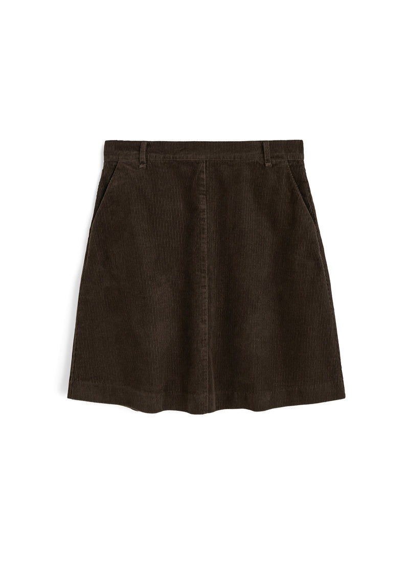 Estelle Skirt Short Corduroy - Smokey Brown