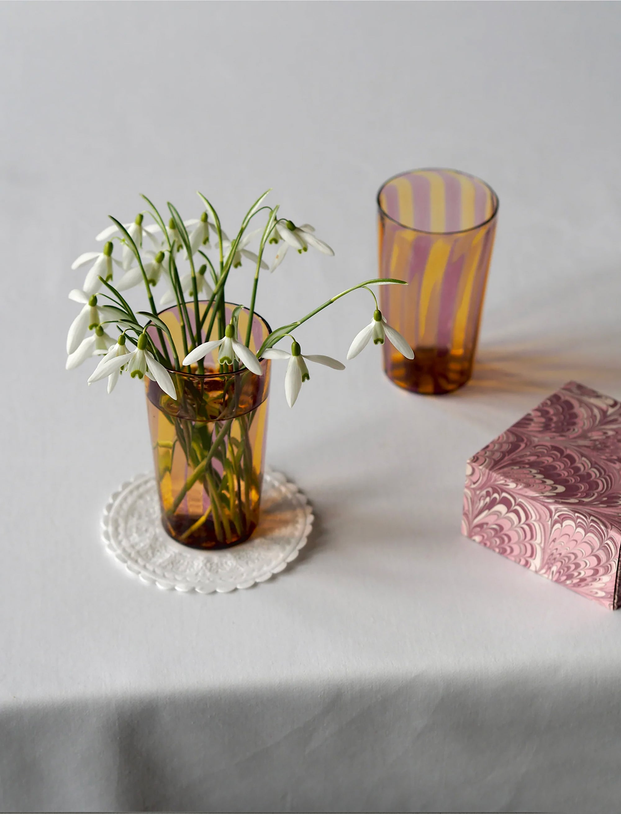 Augusta Glass Small - Mustard/Amethyst