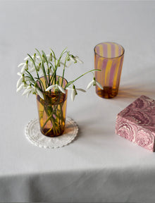 Augusta Glass Small - Mustard/Amethyst