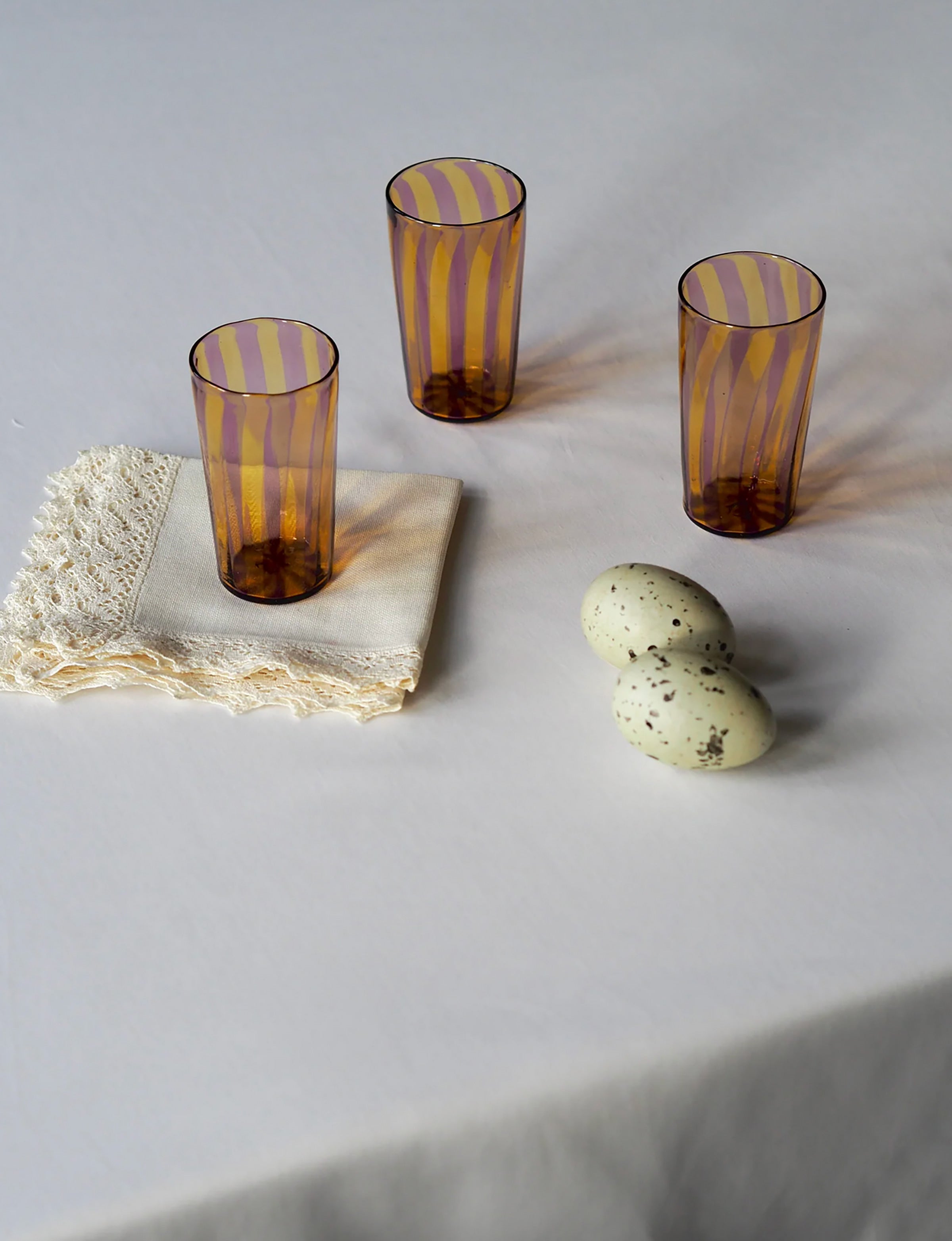 Augusta Glass Small - Mustard/Amethyst