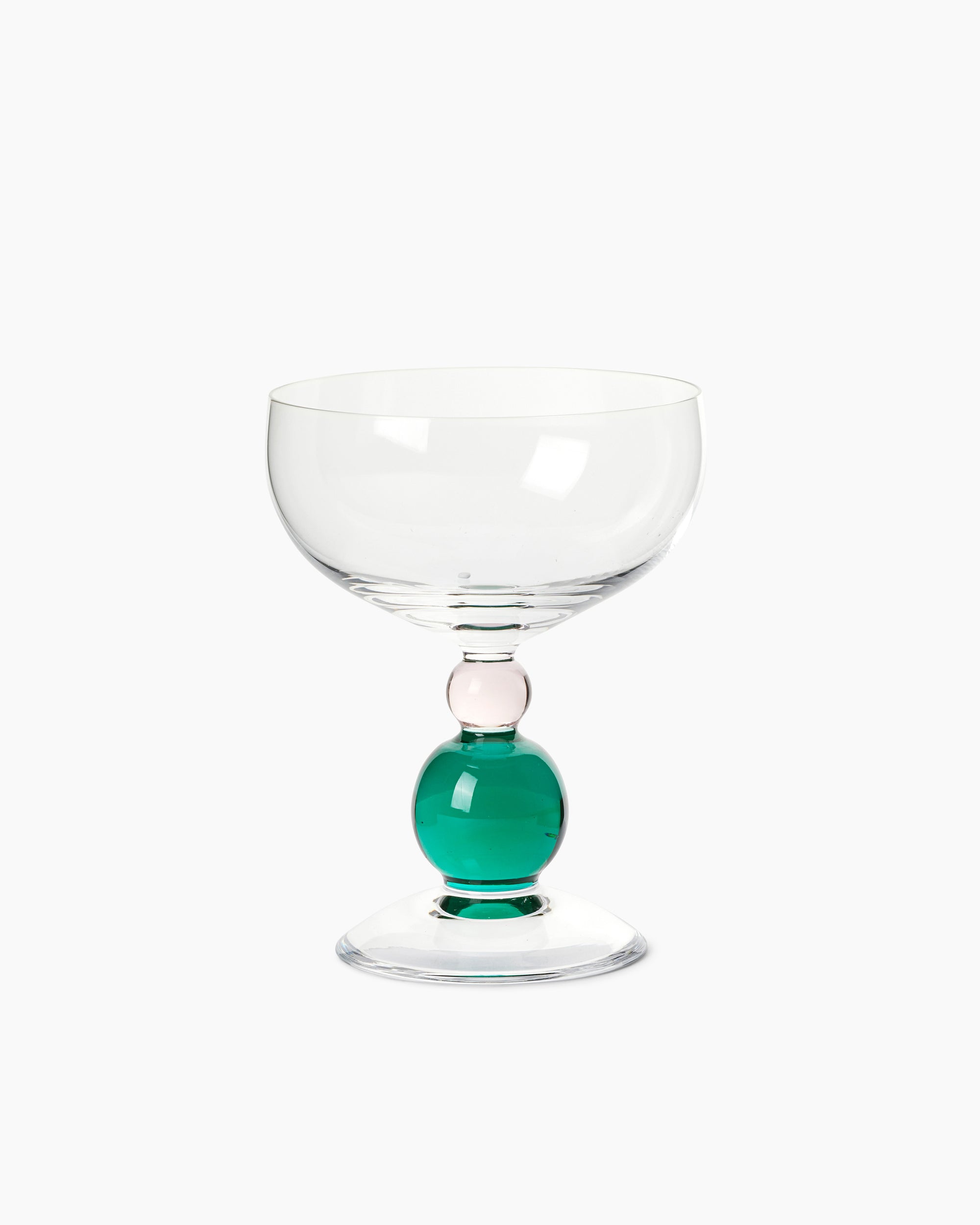 Noam Champagne Glass - Emerald/Rose