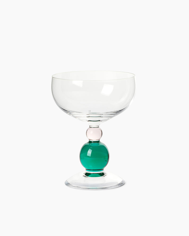Noam Champagne Glass - Emerald/Rose