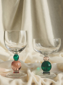 Noam Wine Glass - Emerald/Rose