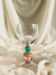 Noam Wine Glass - Emerald/Rose