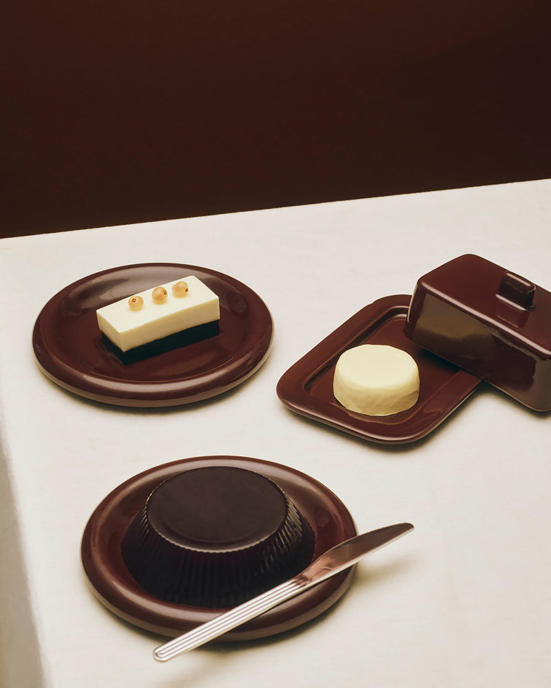 Barro Butter Dish - Burgundy