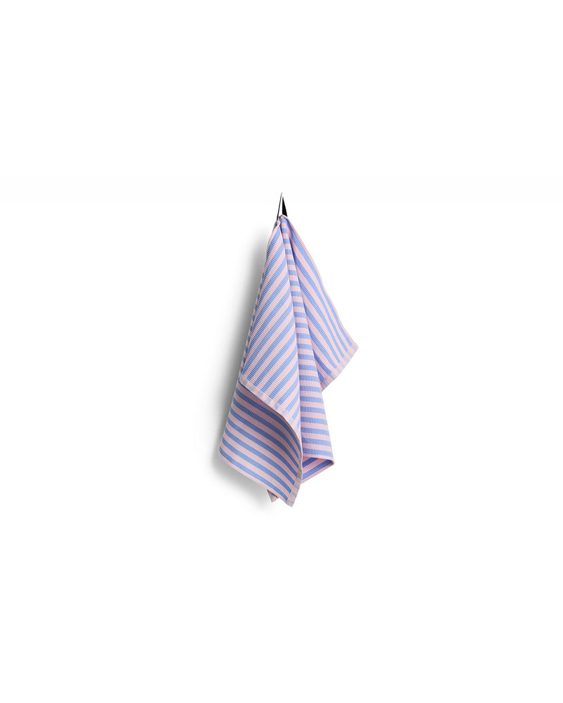 Canteen Tea Towel - Sky Blue and Light Pink Block Stripes