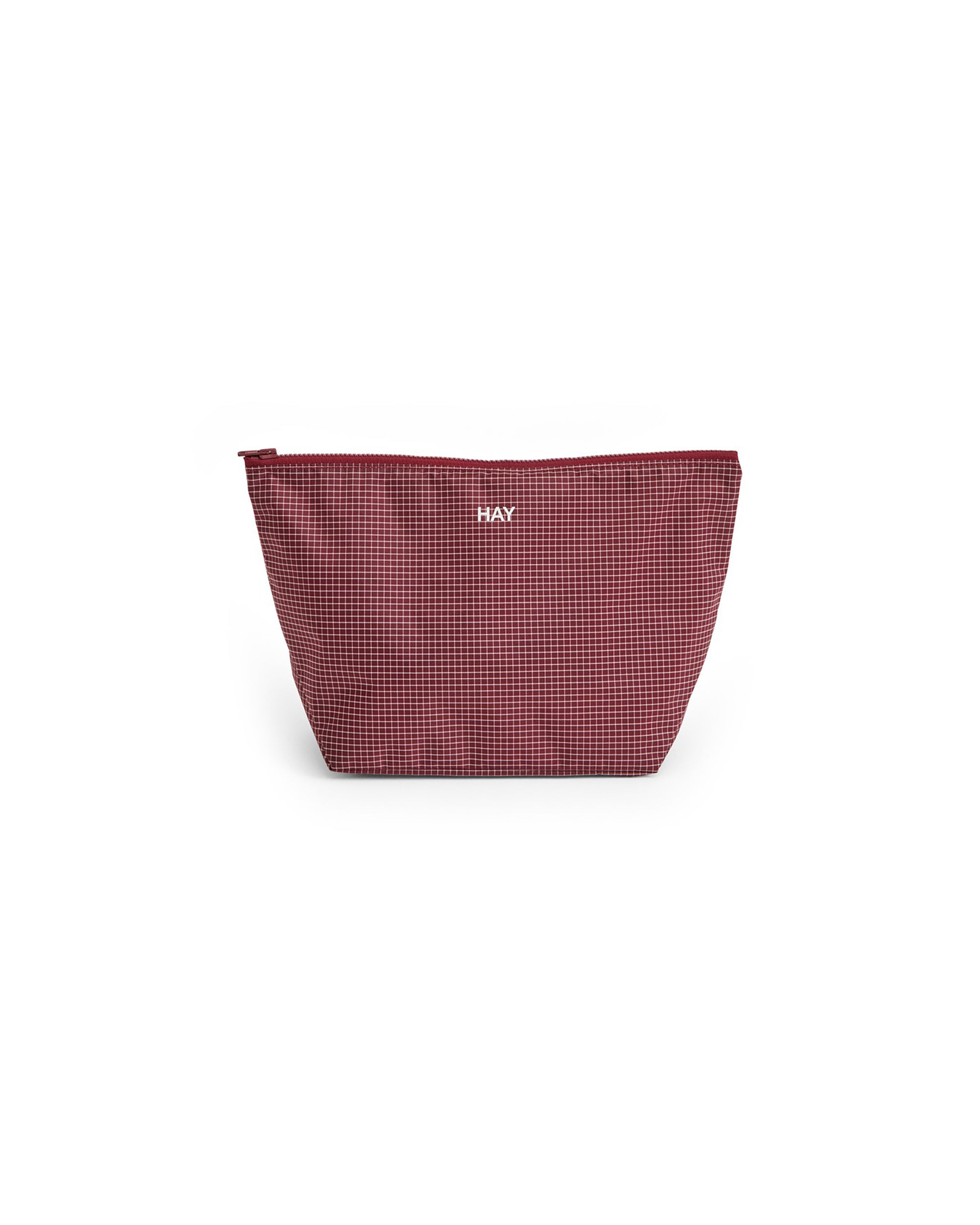 Grid Pouch - Medium - Burgundy