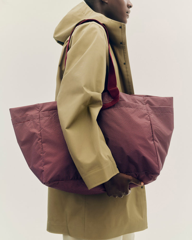 Grid Weekend Bag - Large - Burgundy