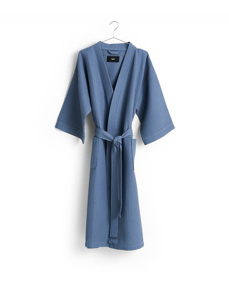 Waffle Bathrobe - Dusty Blue