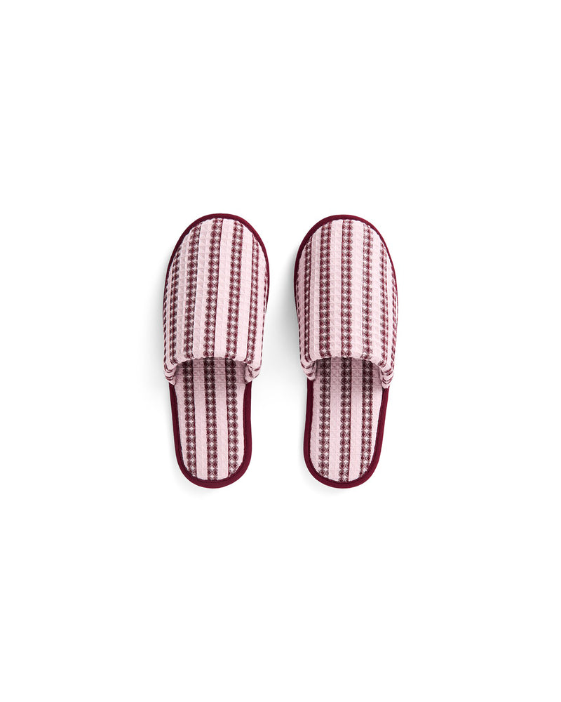 Waffle Slippers - Stripe Cool Pink