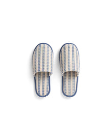 Waffle Slippers - Stripe Dusty Blue