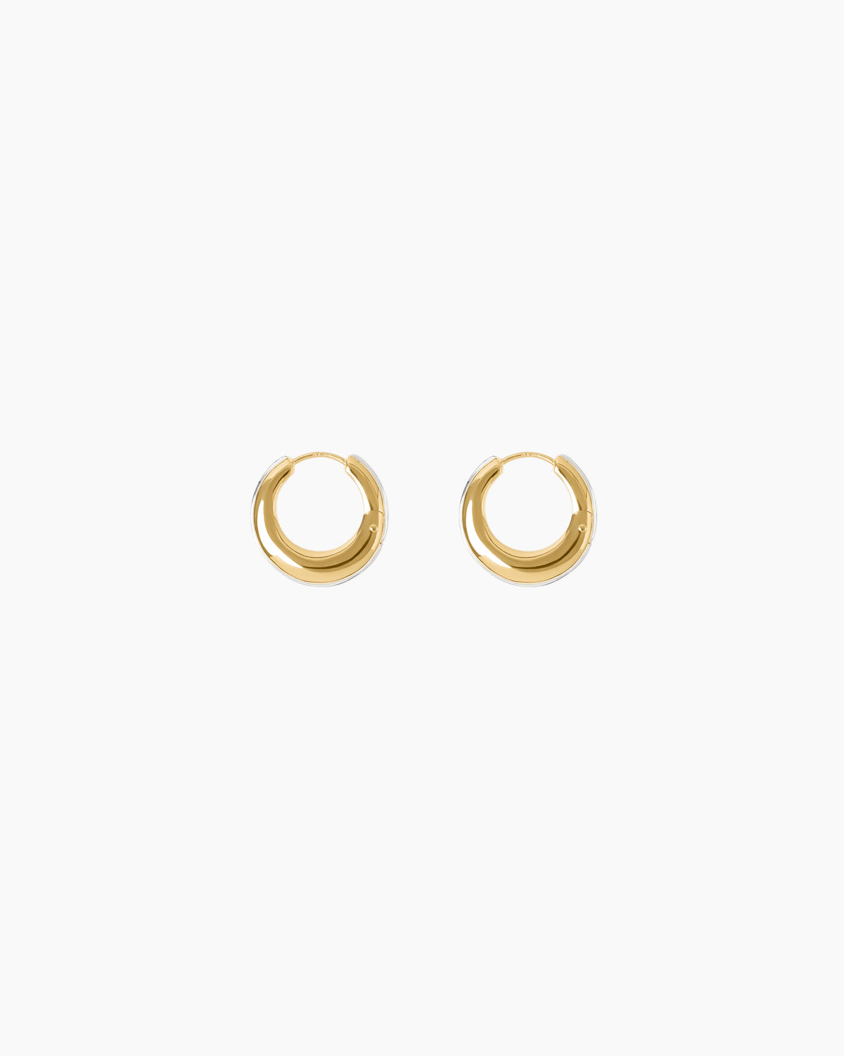 The Bonnie Earrings - Gold with Silver Piping