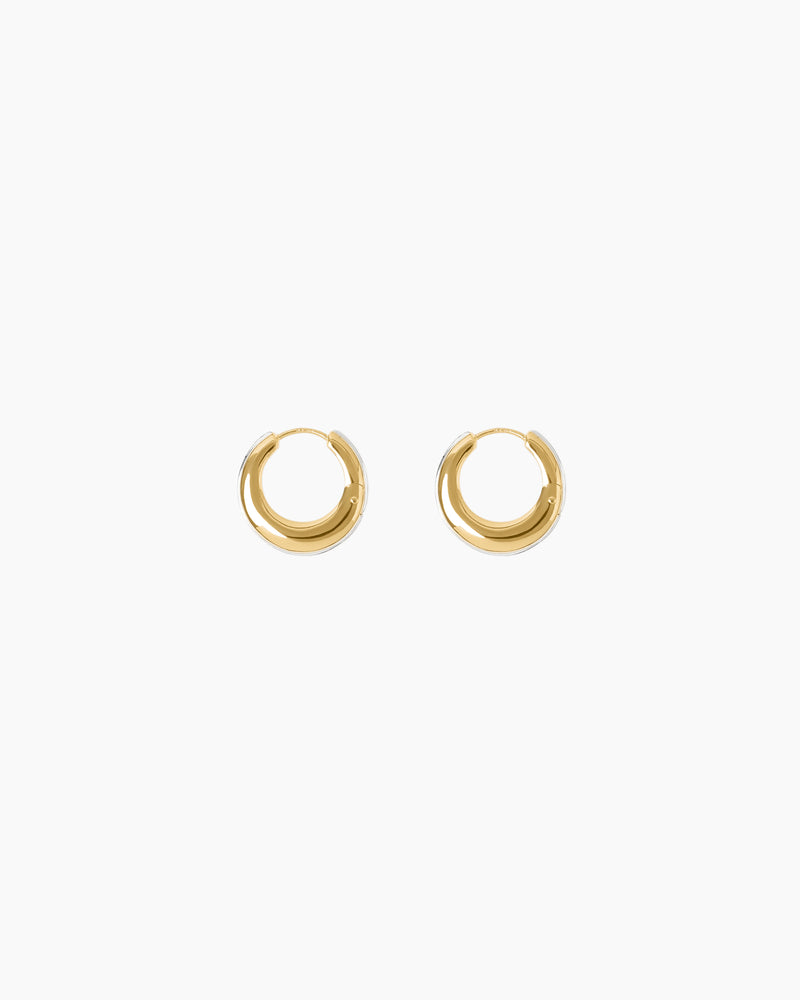 The Bonnie Earrings - Gold with Silver Piping