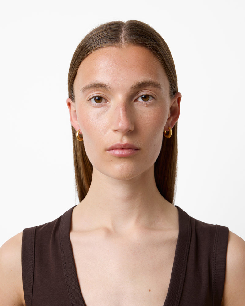 The Bonnie Earrings - Gold with Silver Piping