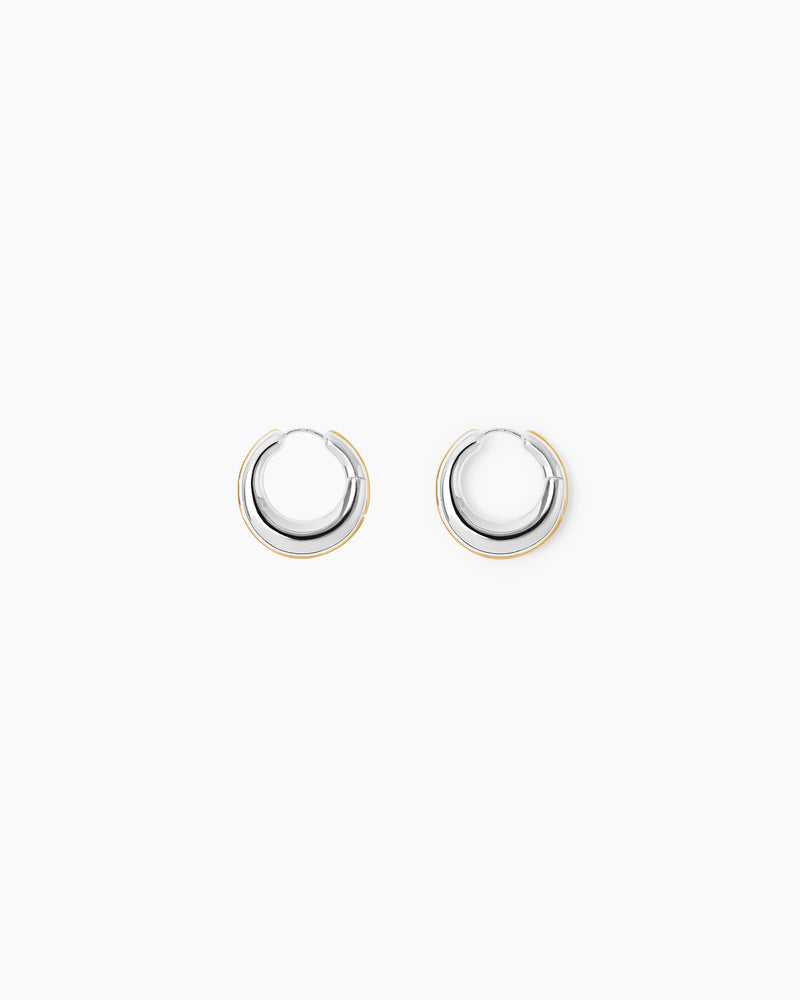 The Bonnie Earrings - Silver with Gold Piping
