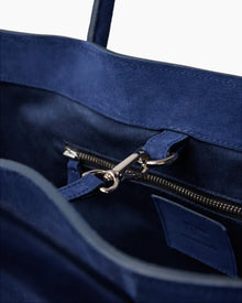 The Grace Tote - Midnight Blue Suede