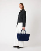 The Grace Tote - Midnight Blue Suede