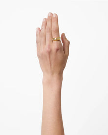 The Jill Ring - Gold with Silver Piping
