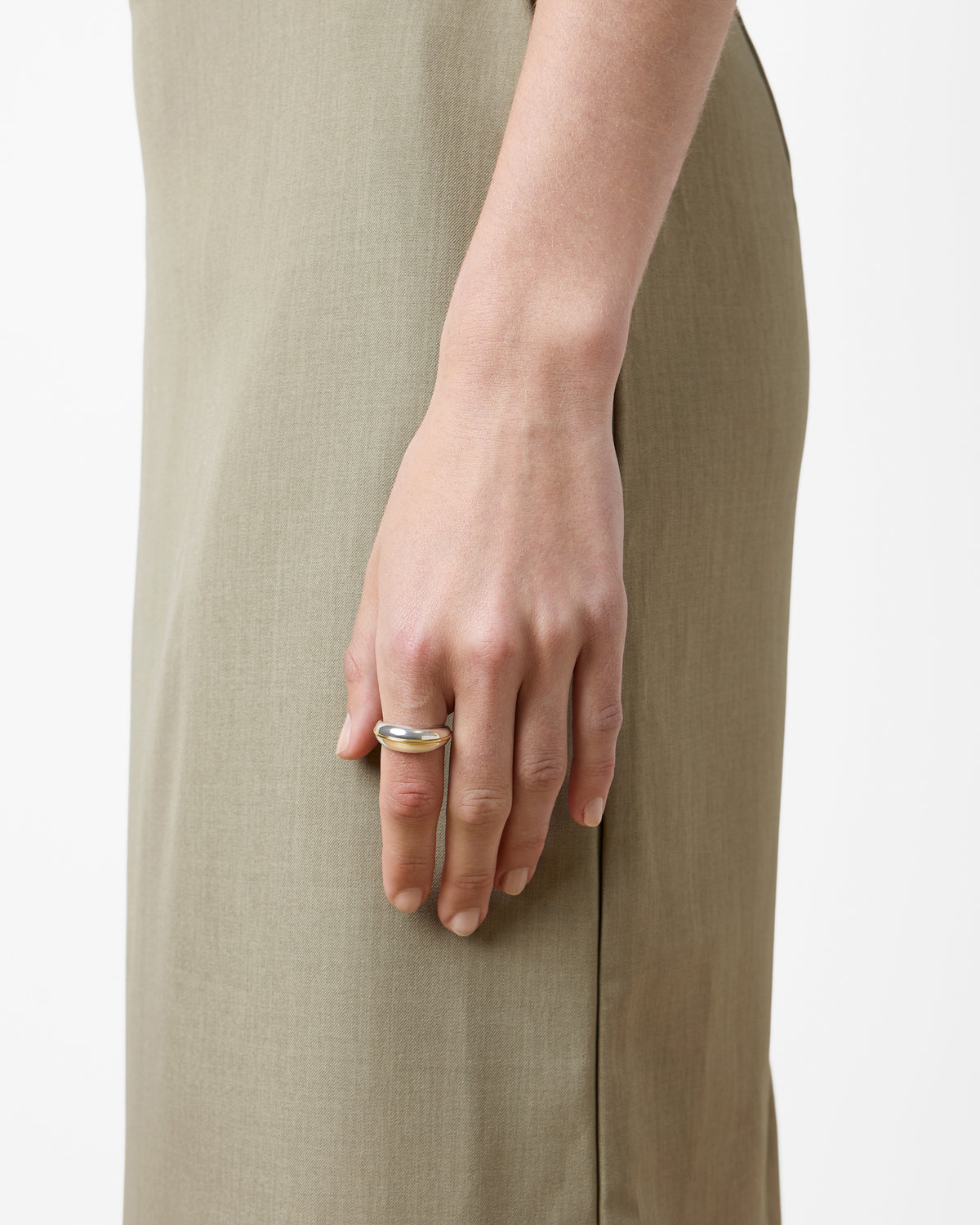 The Jill Ring - Silver with Gold Piping