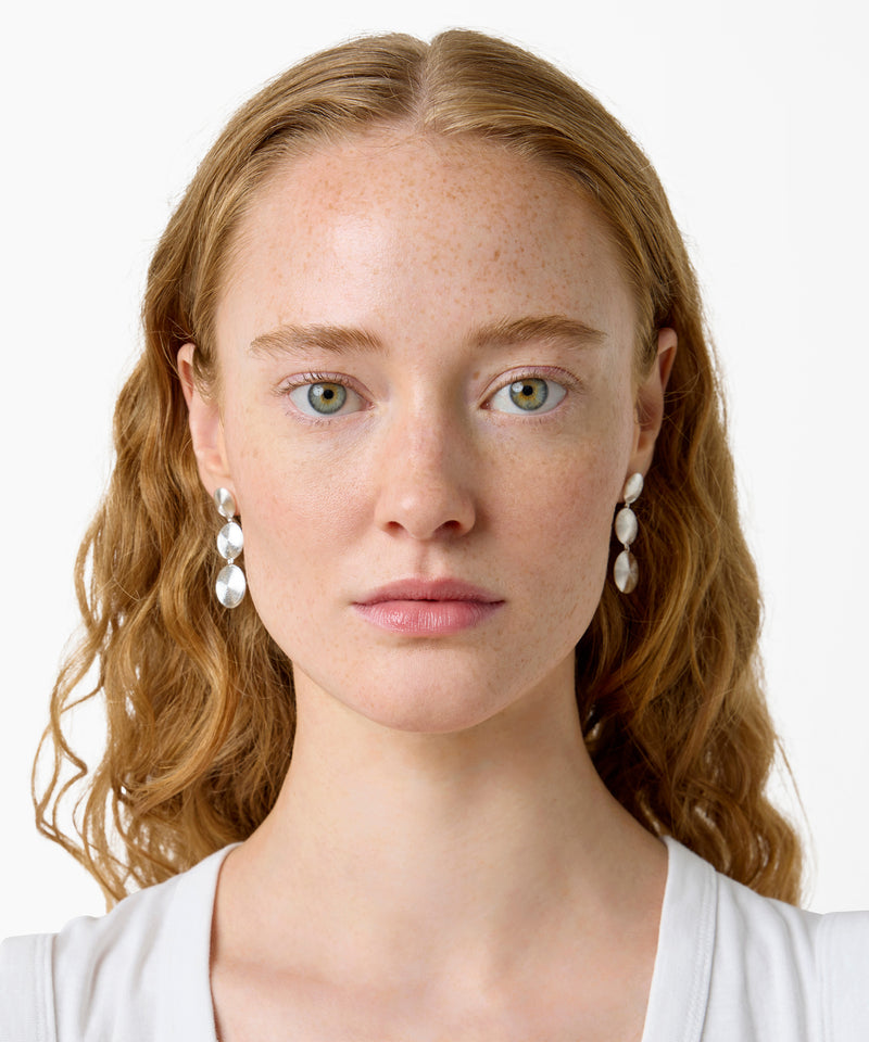 The Ruby Earrings - Silver