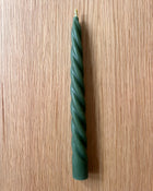 Beeswax Candle Unicorn Horn - Forest Green