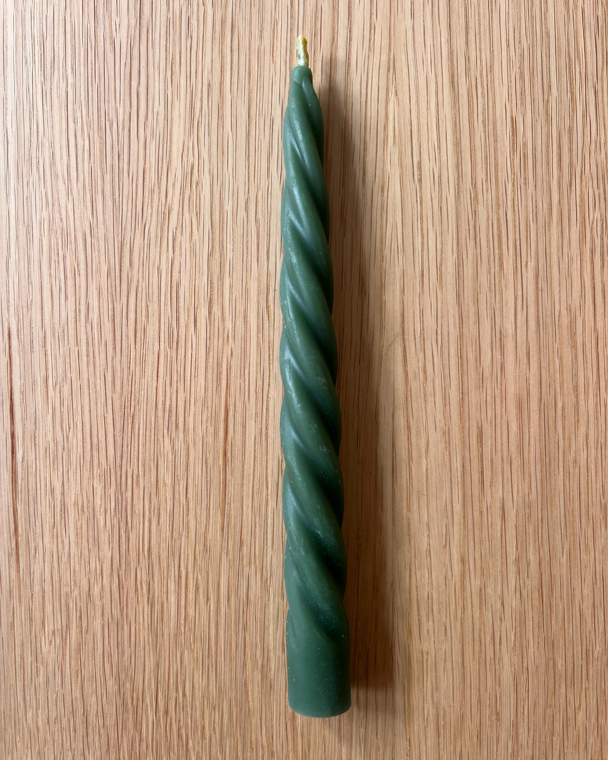 Beeswax Candle Unicorn Horn - Forest Green