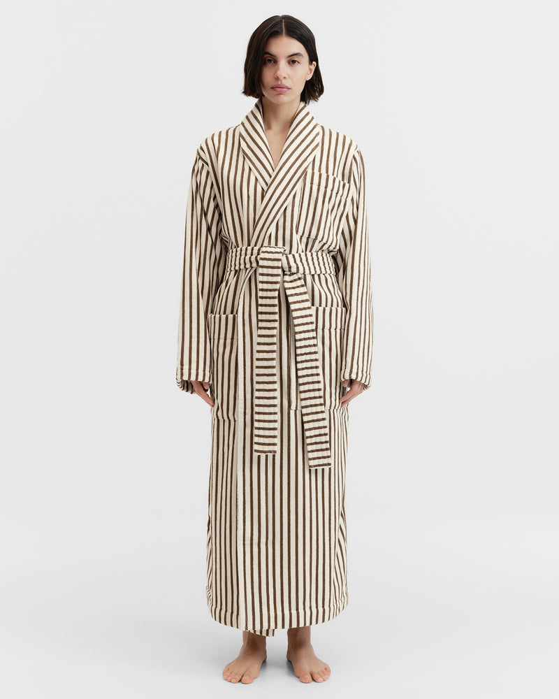 Terry Classic Bathrobe - Kodiak Stripes