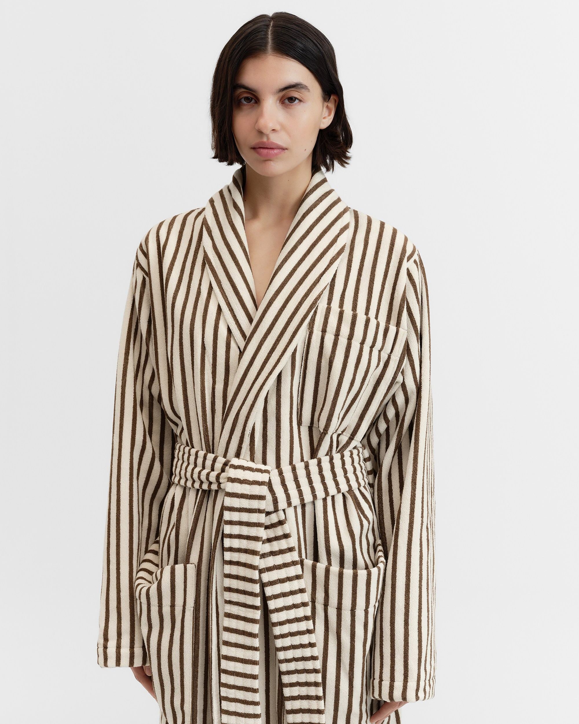 Terry Classic Bathrobe - Kodiak Stripes