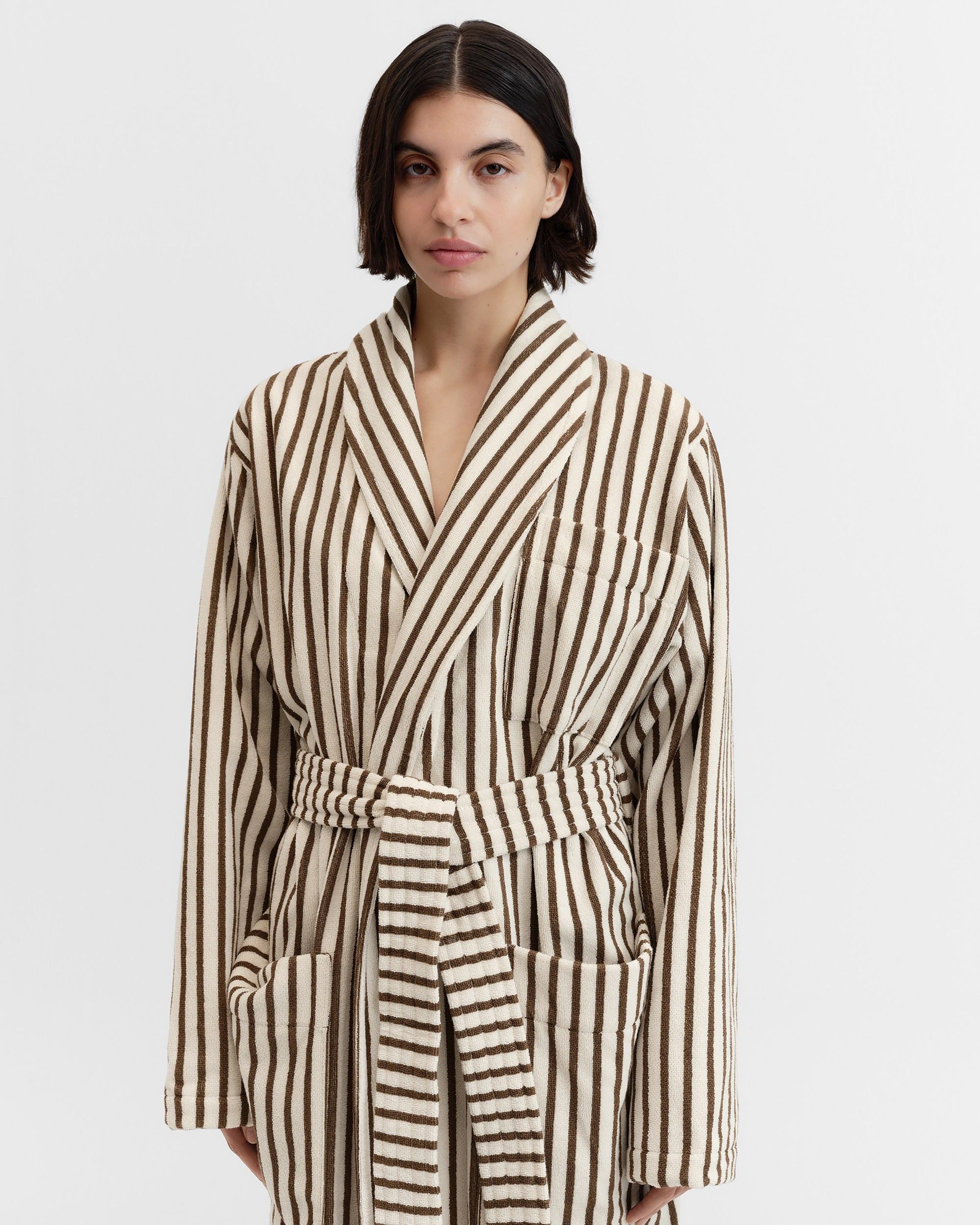 Terry Classic Bathrobe - Kodiak Stripes