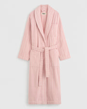 Terry Classic Bathrobe - Shaded Pink Stripes