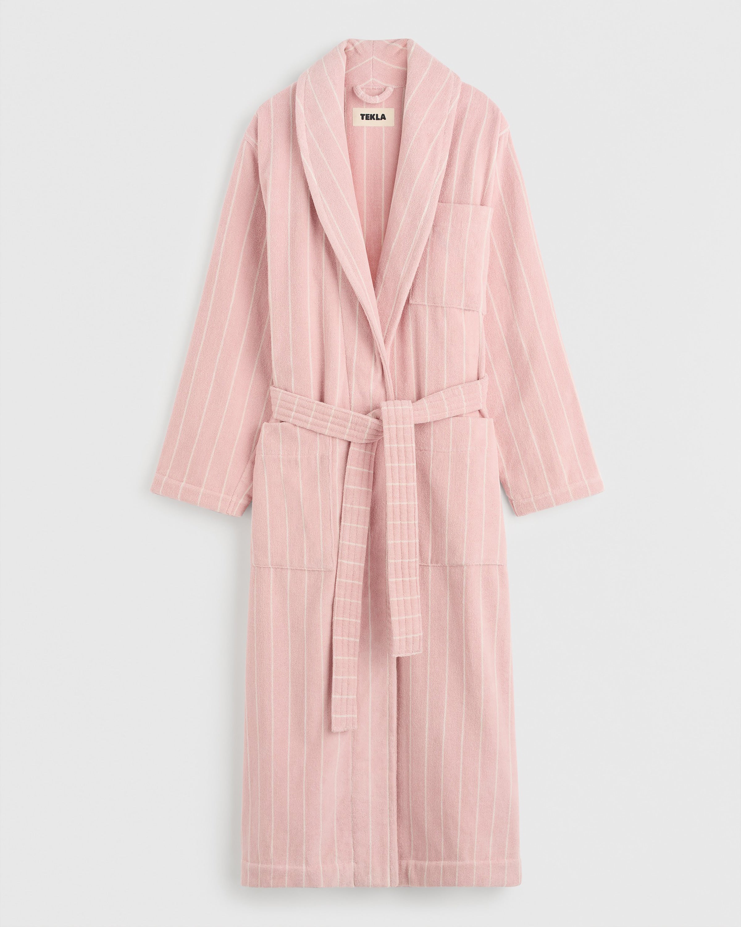 Terry Classic Bathrobe - Shaded Pink Stripes