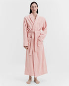 Terry Classic Bathrobe - Shaded Pink Stripes
