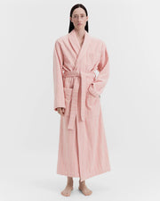 Terry Classic Bathrobe - Shaded Pink Stripes