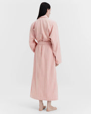 Terry Classic Bathrobe - Shaded Pink Stripes