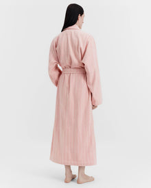 Terry Classic Bathrobe - Shaded Pink Stripes