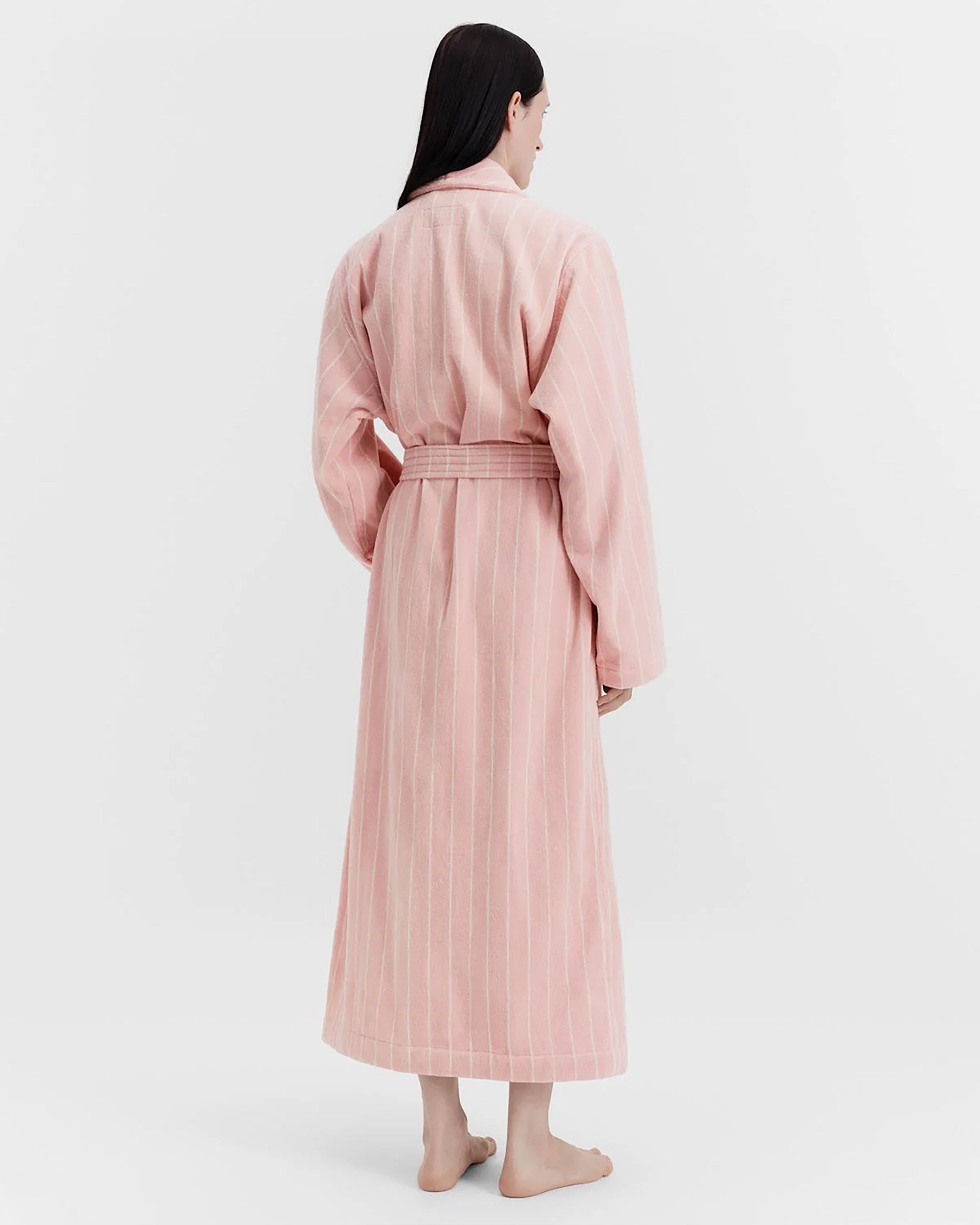 Terry Classic Bathrobe - Shaded Pink Stripes