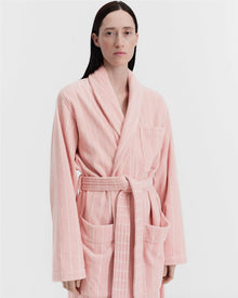 Terry Classic Bathrobe - Shaded Pink Stripes