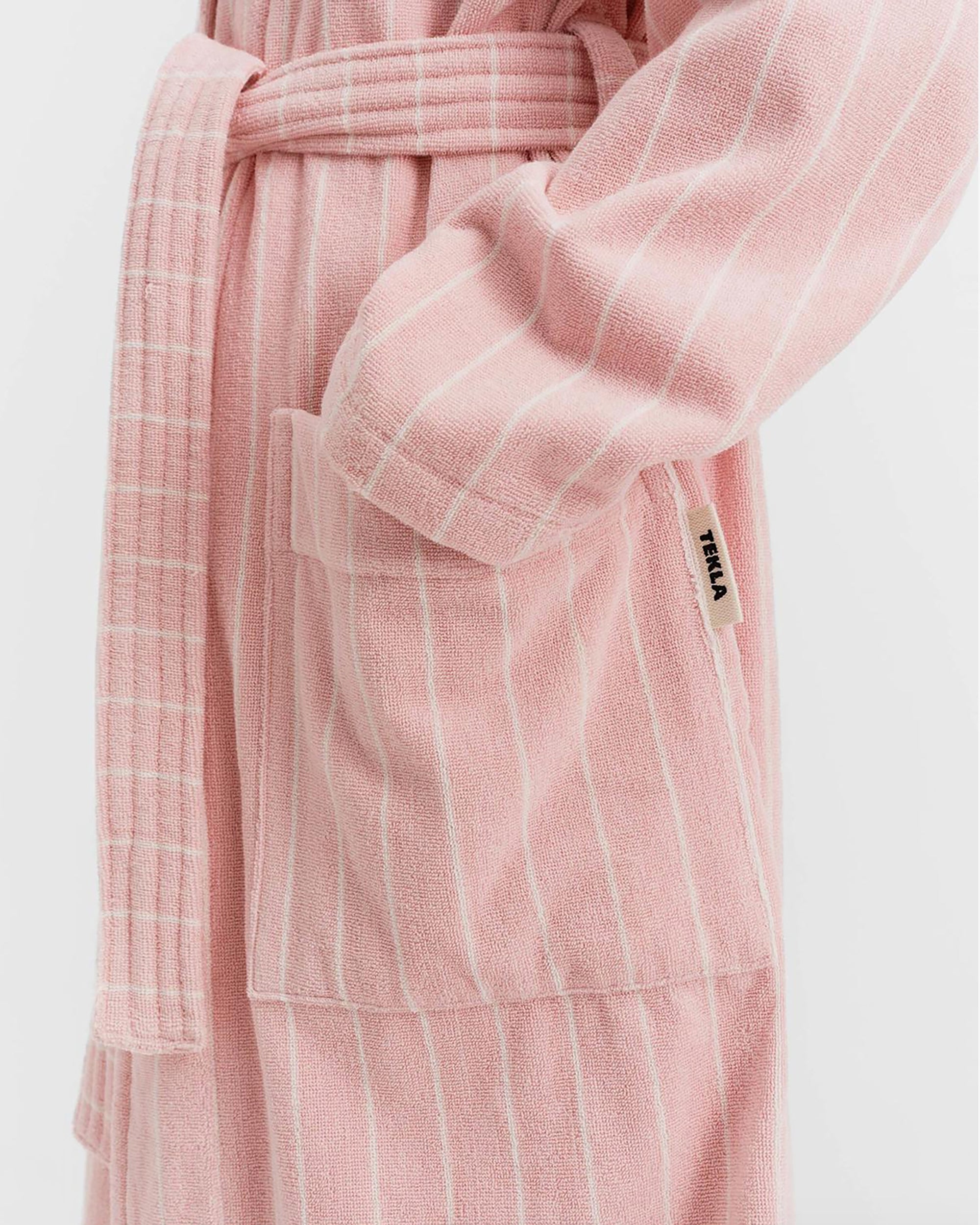 Terry Classic Bathrobe - Shaded Pink Stripes
