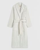 Terry Classic Bathrobe - Soft Blue Stripes