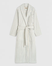 Terry Classic Bathrobe - Soft Blue Stripes