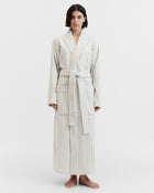 Terry Classic Bathrobe - Soft Blue Stripes