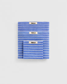 Terry Washcloth 30X30 - Clear Blue Stripes